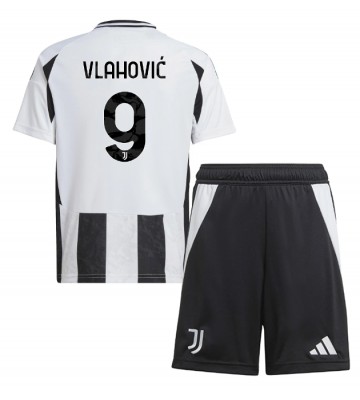 Juventus Dusan Vlahovic #9 Hemmakläder Barn 2024-25 Kortärmad (+ Korta byxor)